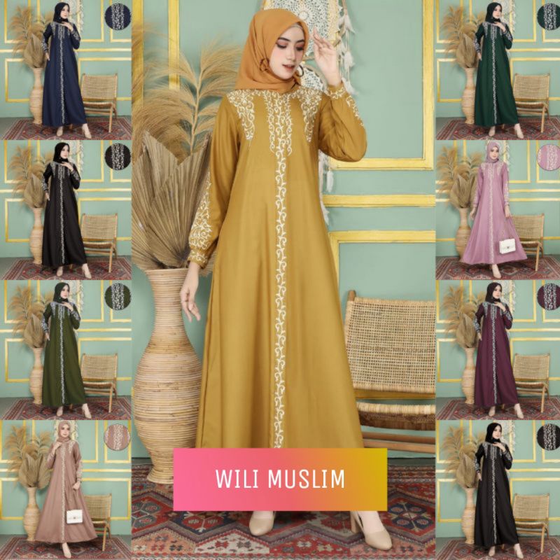 WILI MUSLIM / GAMIS MADINA AMORA PREMIUM TERBARU 2022 / A LINE DRESS / GAMIS BAHAN KATUN MADINA TOYO