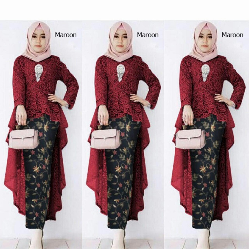 BISA COD - SET JAWI KEBAYA / SETELAN BATIK KEBAYA BRUKAT WANITA / TERSEDIA 2UKURAN