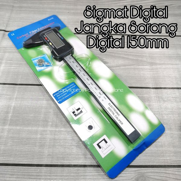 Sigmat Digital 150mm Jangka Sorong Led Vernier Caliper Original dengan Bungkus