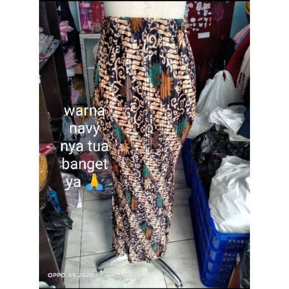 COD ROK PLISKET MUAT JUMBO BATIK BAWAHAN KEBAYA ROK BATIK JUMBO-PLISKET-KENANGA NAVY