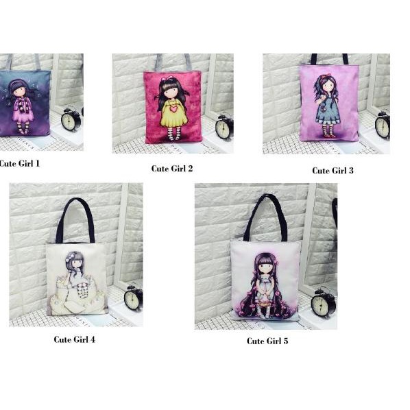 ℮ Cute Girl Tote Bag / Tas Selempang Wanita - CuteGirlTujuh ☉