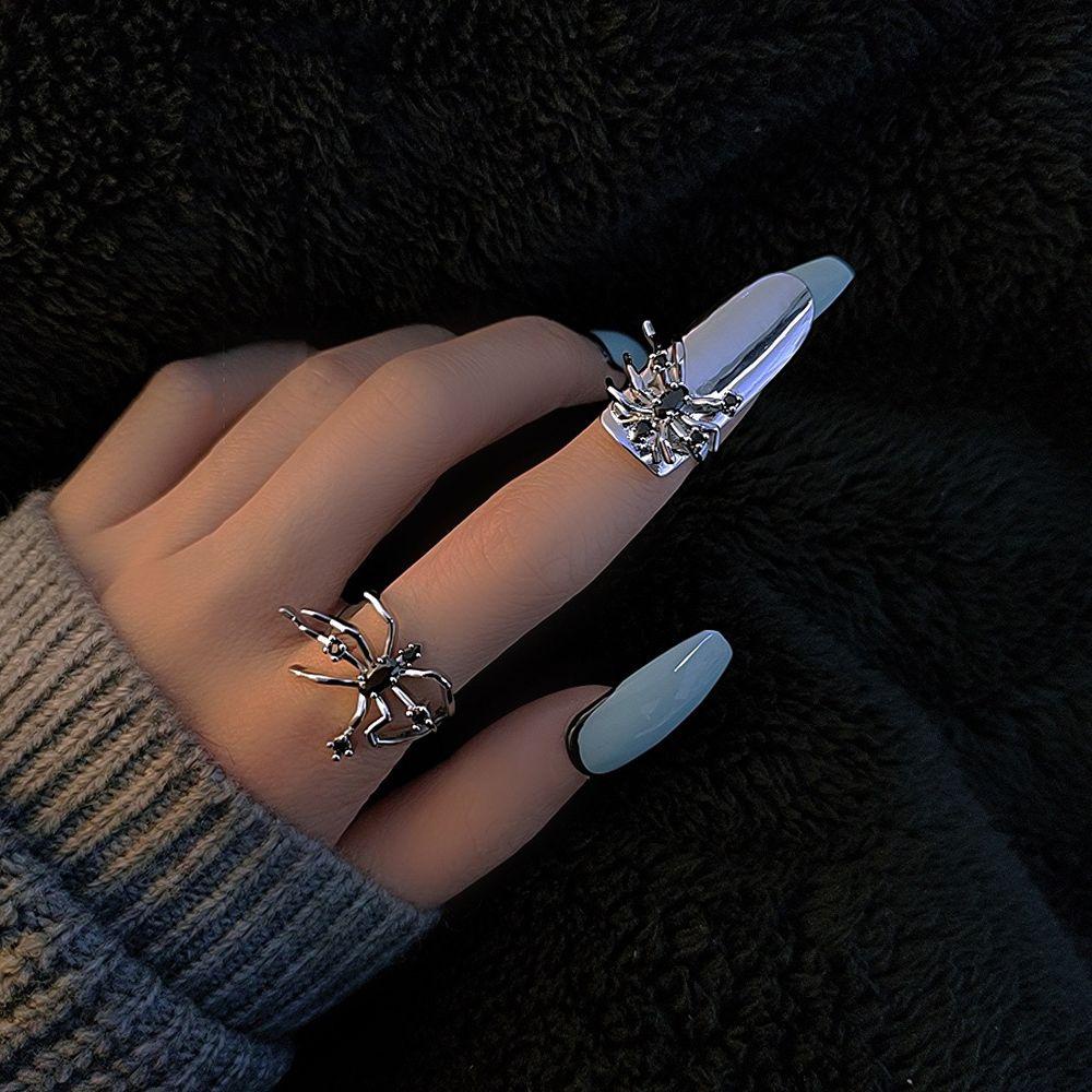 Needway Spider Ring INS Vintage Perhiasan Hadiah Cincin Jari Telunjuk Adjustable Gadis Pembukaan Rings