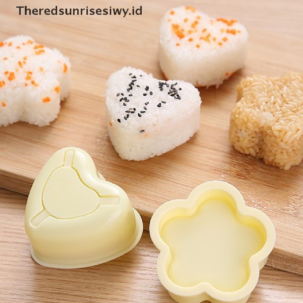 # Alat Rumah Tangga # 1 set / 3 Cetakan sushi Bentuk Segitiga DIY Untuk Dapur