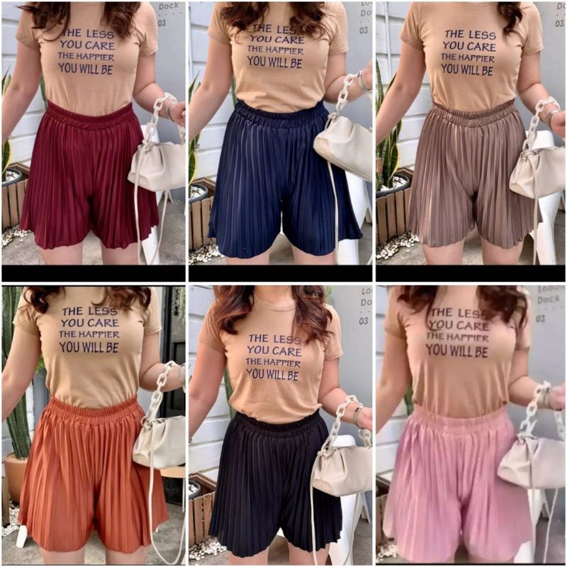 Hot Pants Plisket Jumbo Maks BB 100 KG / Celana Pendek Wanita Jumbo / Hotpants Jumbo