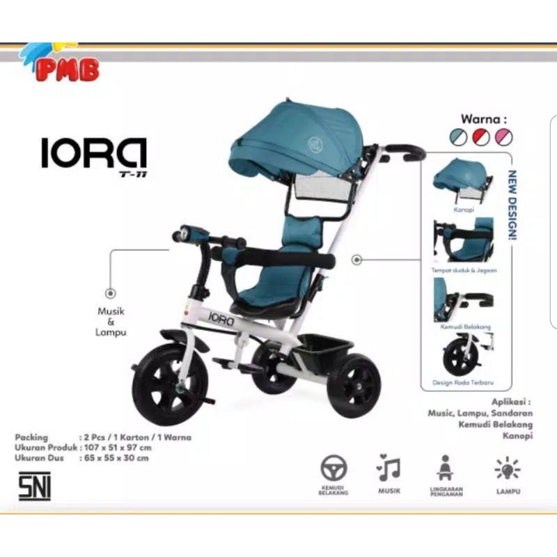 STROLLER SEPEDA RODA TIGA PMB IORA T11