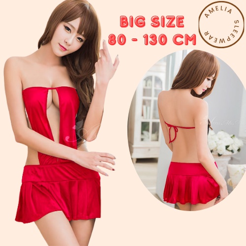S M L XL XXL XXXL Lingerie Sexy Big Size Merah Intim Pasangan Seksi Kado Seserahan Baju Tidur Wanita