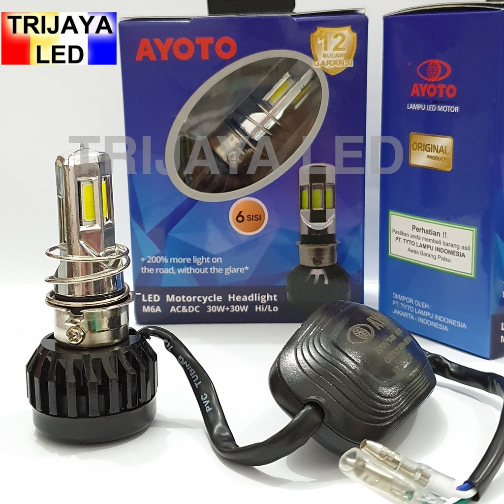  Lampu  LED  6  SISI  AYOTO AC DC Socket H6 M6A Depan Utama 