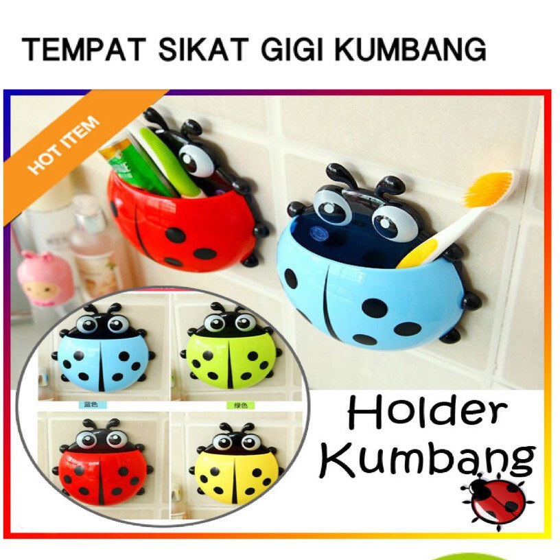 OTS 506 - TEMPAT SIKAT GIGI KUMBANG / LADYBUG TOOTHBRUSH HOLDER