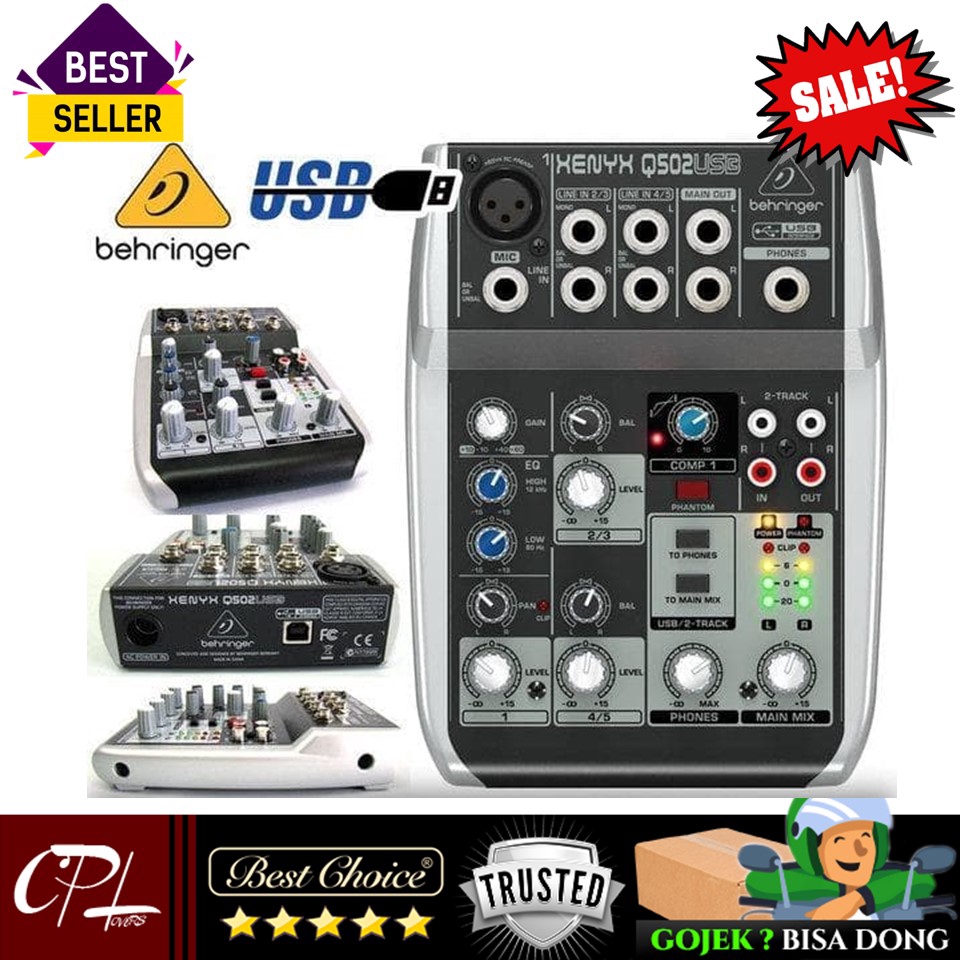 Jual Behringer Xenyx Q502 USB 4 Channel Mixer Shopee Indonesia