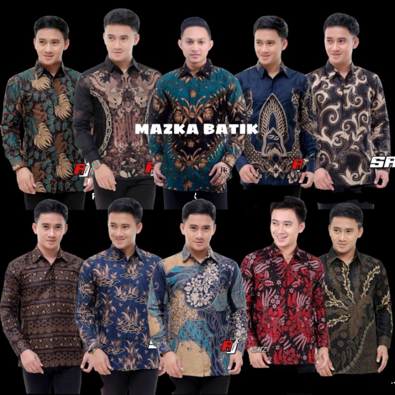 KEMEJA BATIK PRIA LENGAN PANJANG - BAJU BATIK PRIA LENGAN PANJANG SIZE M-XXL / BAYAR DITEMPAT COD