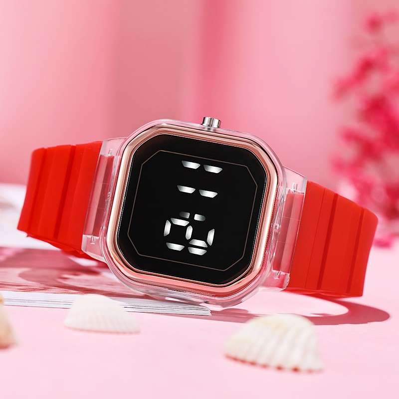 Watchyou Jam Tangan Electronic Square Led Wanita / Pria Small Square Student Sports Watches