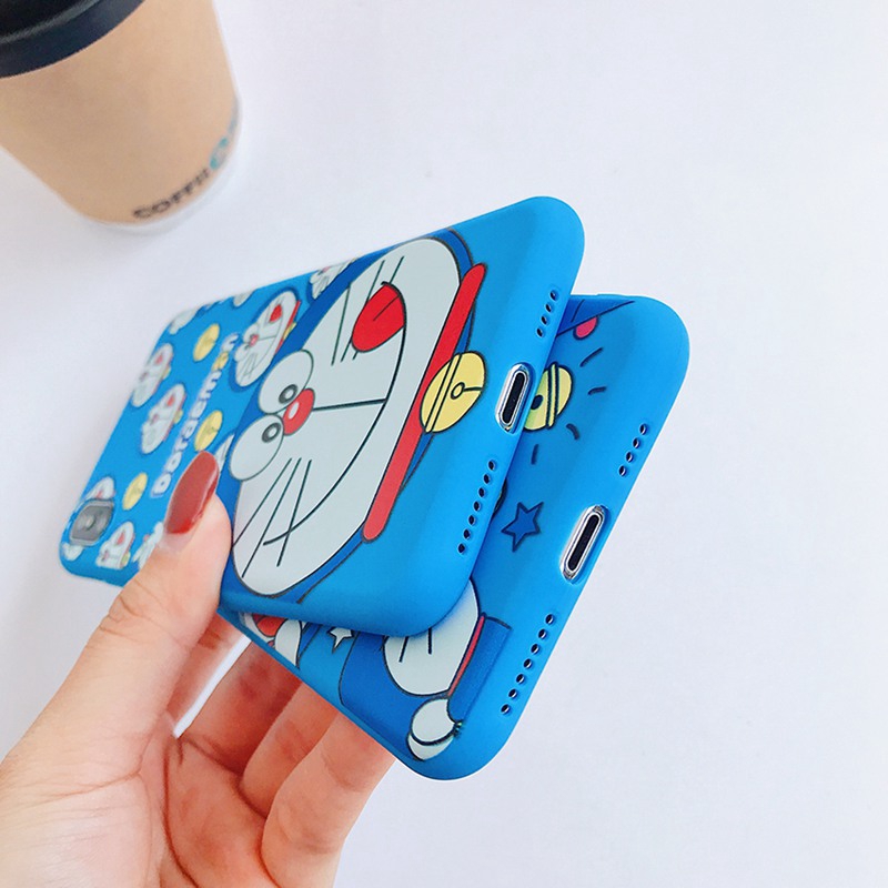 Soft Case OPPO A15 A15S A35 A93 Reno4 F A3S Realme C1 A7 A5S A12 A5 A9 A53 A33 A37 F11 Pro A57 A39 A1K Realme 5 5S 5i C3 C11 C12 C15 7 Narzo 20 Pro 7i C17 Lovely Doraemon Blue Casing VIVO Y11 Y12i Y12 Y15 Y17 Y12S Y20 Y20S Y20i  iPhone 6 6S 7 8 + Plus 12