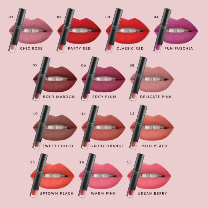 Ningrum Kecantikan Bibir Lip cream Pixy Komestik Lipstik Mate - 8015