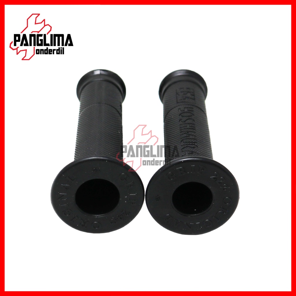 Handgrip Motor Yoshimura Honda-Ymh-Szk-Kwsk Hitam Polos Handpad-Handfat Handle Grip-Pad-Fat Karet-Sarung Gas Universal