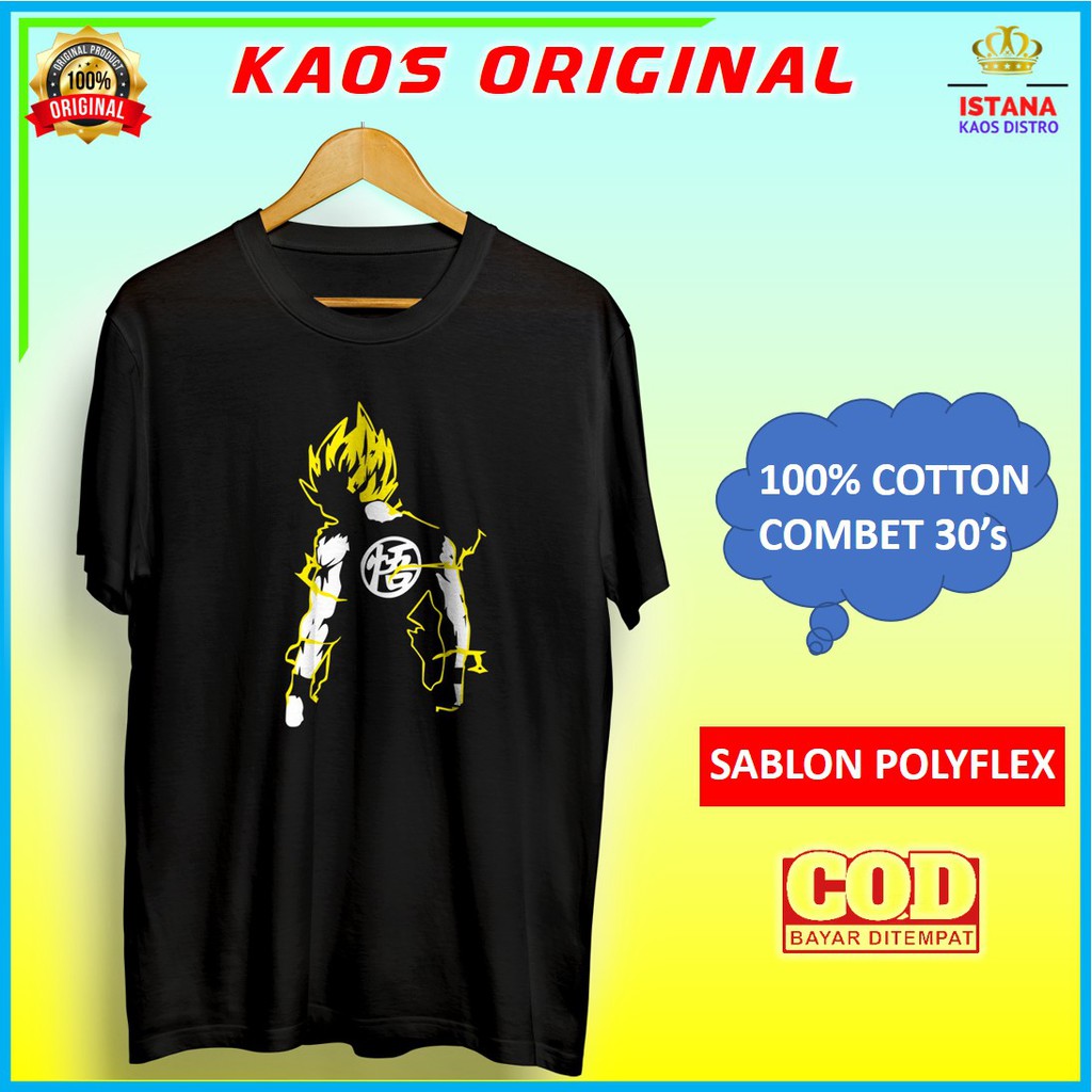 Kaos Anime Dragon Ball Goku Saiyan 2 Baju Kaos Cowok Distro Pria Murah Terbaru Kekinian Kd164