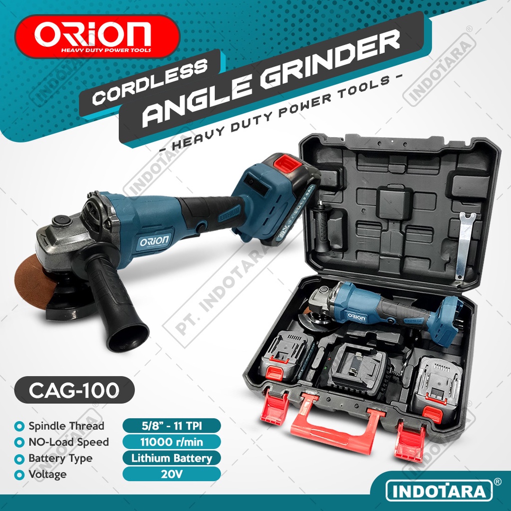 Mesin Gerinda Baterai Tangan / Cordless Angle Grinder Orion CAG100