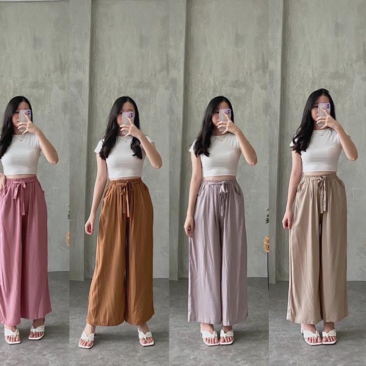 ART5b5Ap--RX FASHION - HOME WEAR Celana Kulot Rayon Wanita Loose Cullote Pants Homewear / jaz / arma