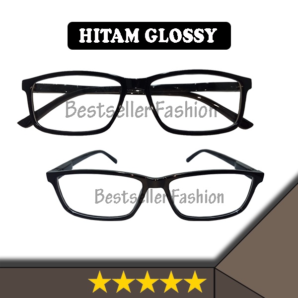 Kacamata Wanita Pria Lensa Transparan Fashion Eyewear Frame Persegi Panjang Kaca Mata Gaya Unisex NO CASE