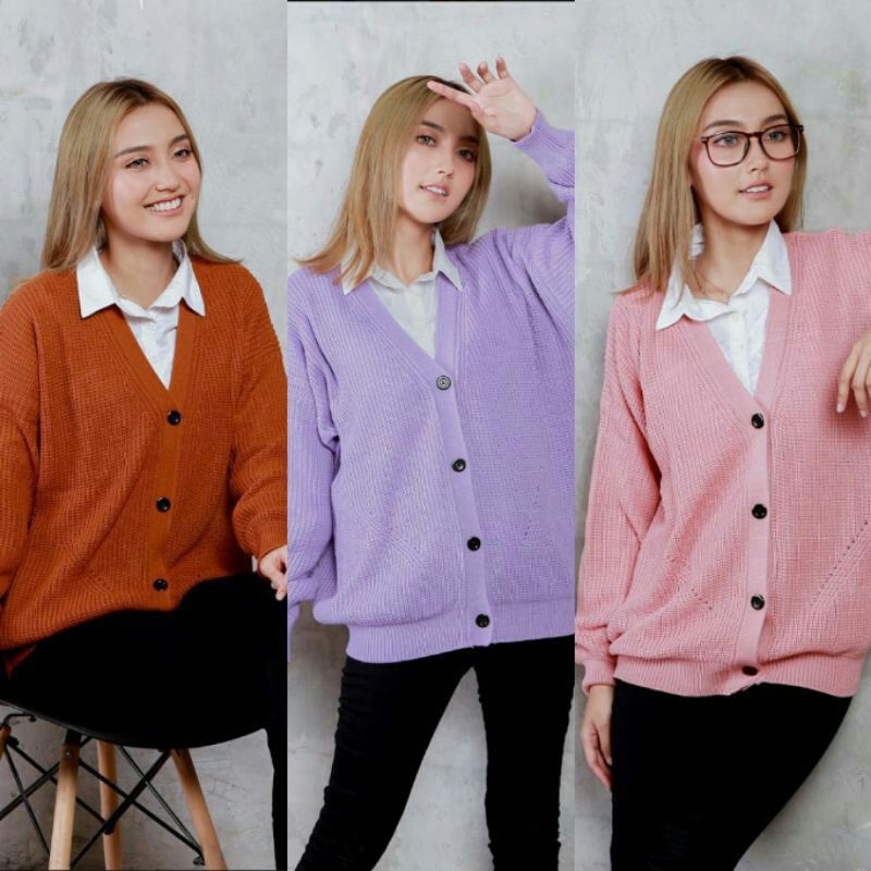 CARDIGAN RAJUT TEBAL CLARA SIDO BOLONG RAJUTANKU COLLECTION