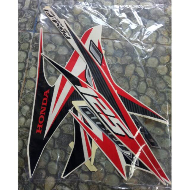 Jual Stiker striping honda vario techno 125 2014 putih merah | Shopee