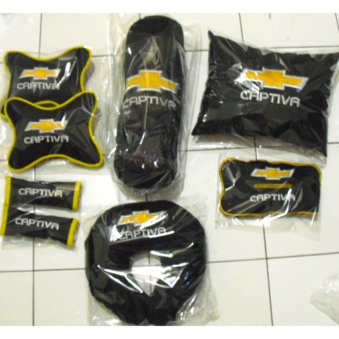 Bantal Aksesoris Mobil Headrest Chevrolet Captiva Fullset 6 in 1