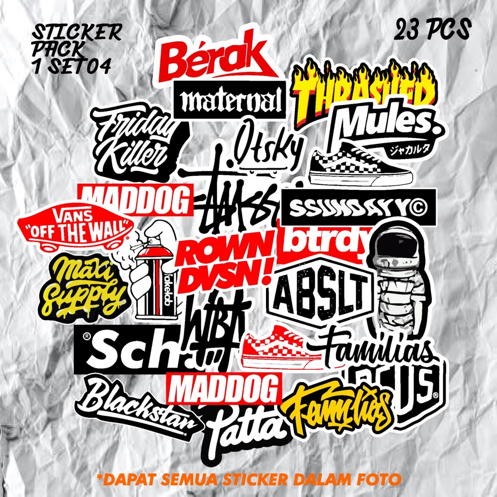 

STICKER DISTRO MURAH 23 PCS SUDAH POTONG DISTRO BRAND