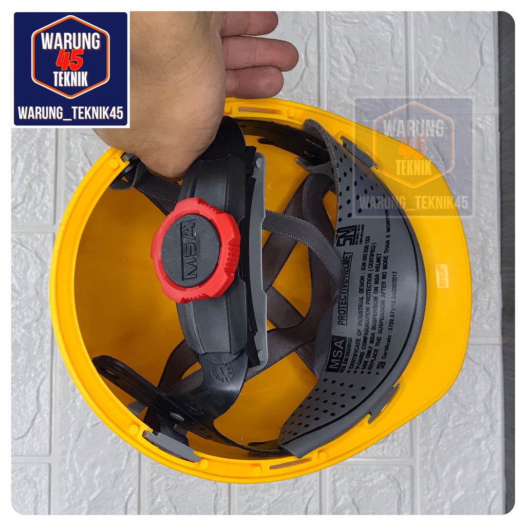 HELM PROYEK SAFETY V GUARD MERK MSA SNI LOKAL SUSPENSI FASTRACK FASTRAK - KUNING