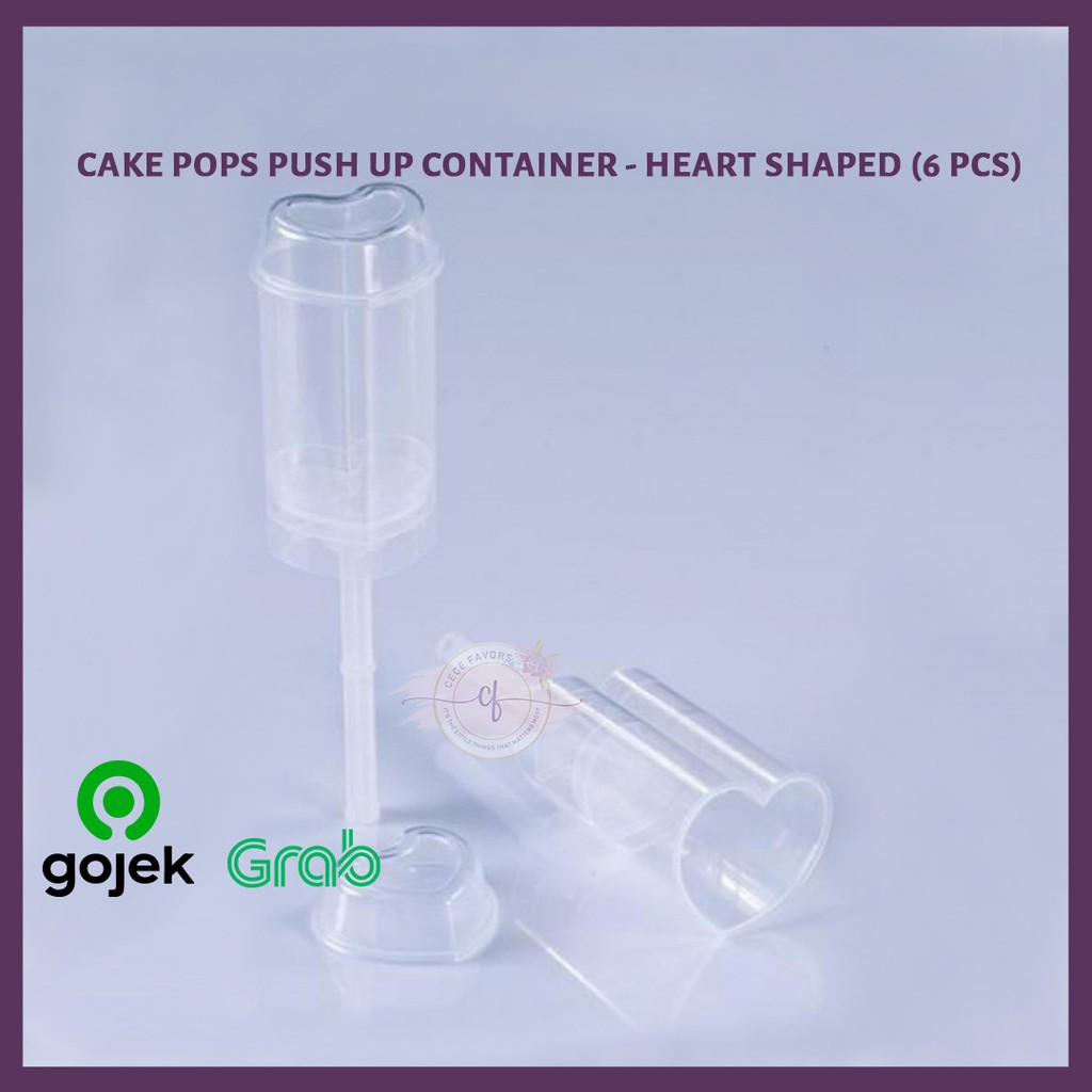 Cake Pop Push Up Container - Heart Shaped (6 Pcs)