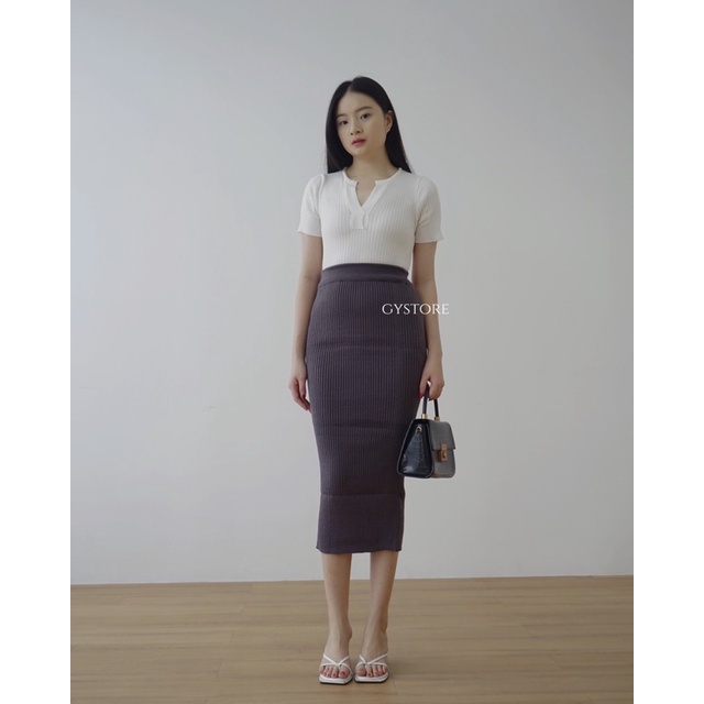 Seira Skirt | Rok Span Rajut Tebal