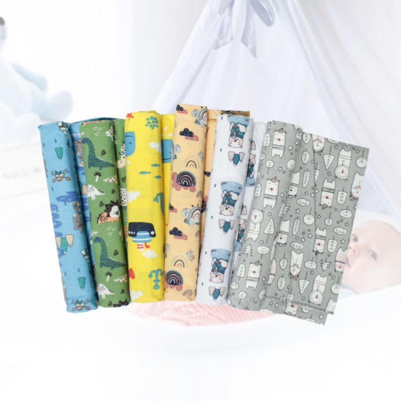 Jual satuan bedong bayi jumbo 125x90cm full print (vinata)-bedong bayi vinata flanel full print