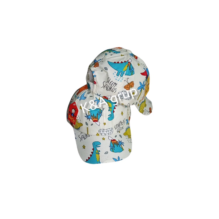 TOPI ANAK KARAKTER DINO / TOPI LUCU MOTIF DINOSAURUS / TOPI ANAK LAKI-LAKI PEREMPUAN