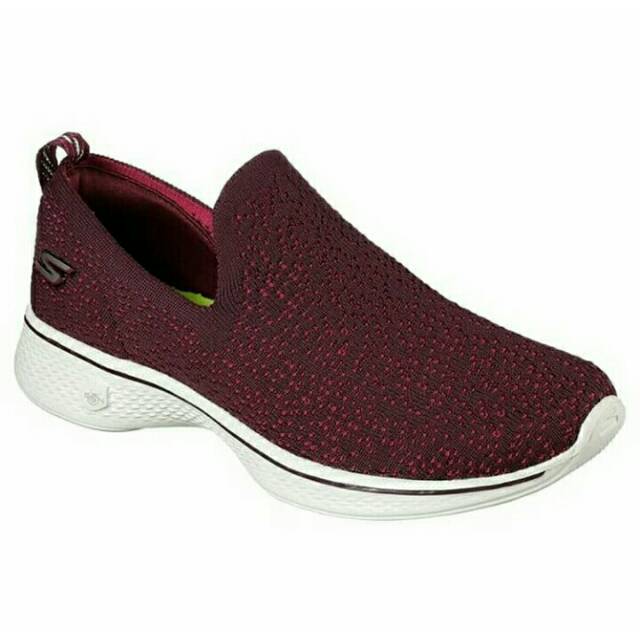 SKECHERS GO WALK 4 ORIGINAL / SEPATU SLIP ON WANITA NAVY & MAROON SIZE 38
