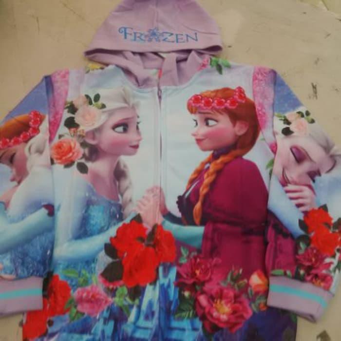 Jaket anak frozen Elsa Anna Ungu Jumbo size besar