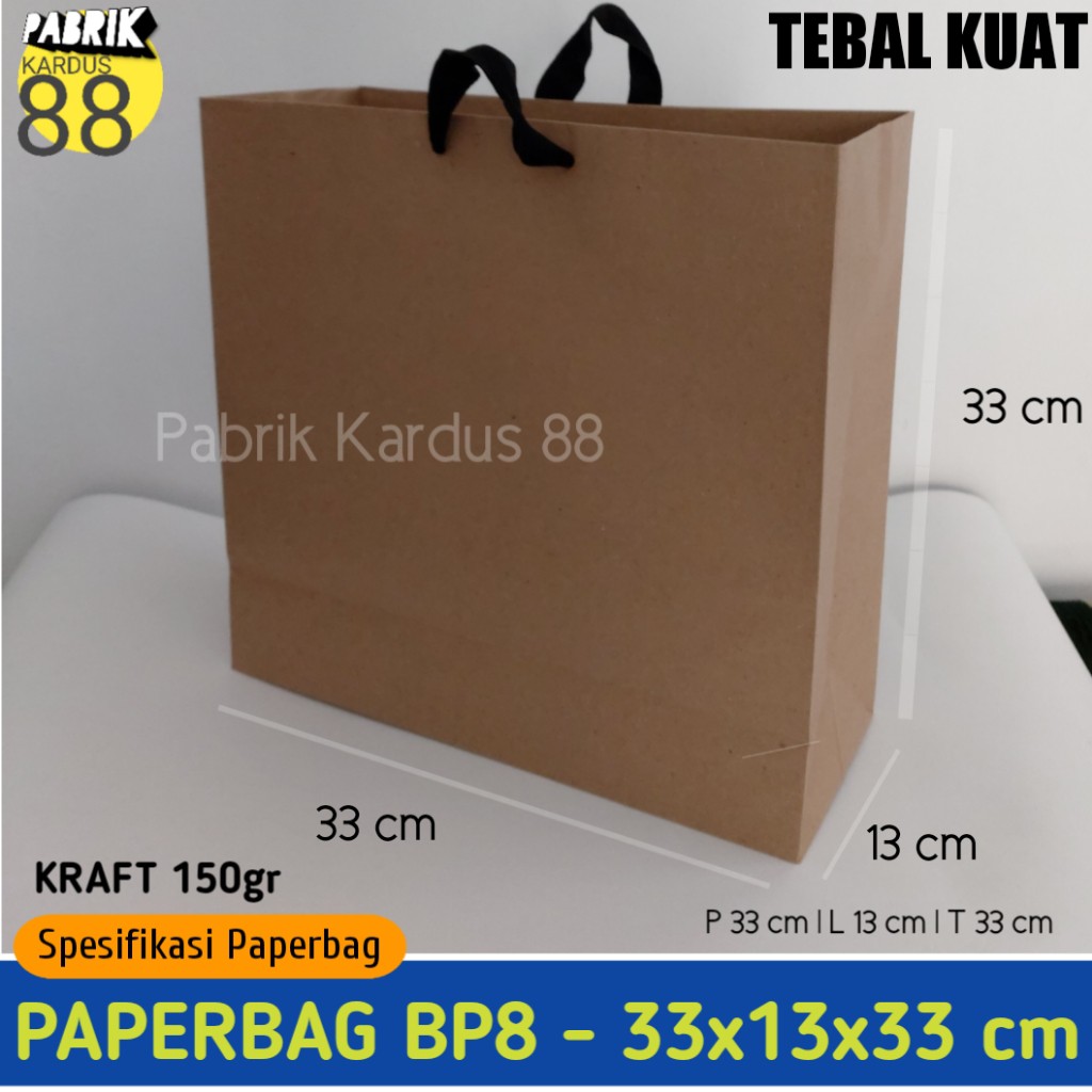 

ISI 12 BIJI paper bag murah 33x13x33 bp8 | kantong | tas kertas | paperbag polos