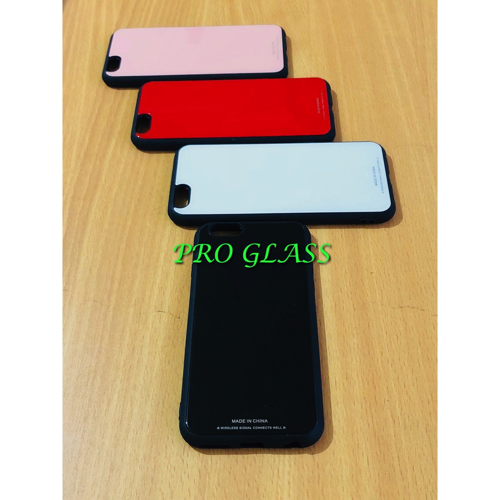 C104 Iphone 6 / 6s / 6+ / 6plus Premium Tempered Glass Back Case / Casing Kaca Silicon