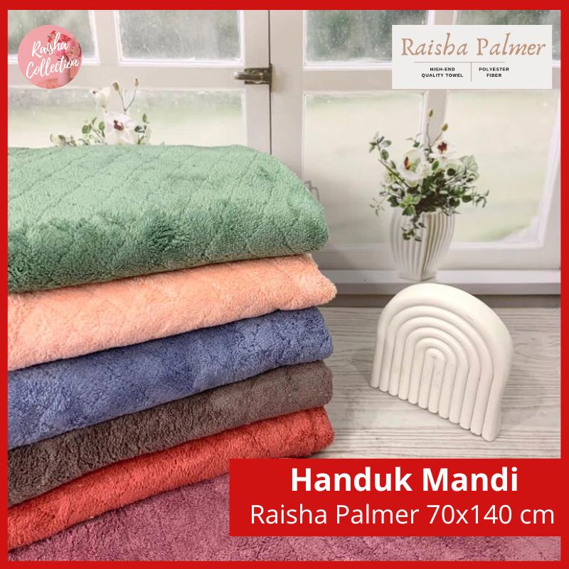 RC Handuk Mandi Dewasa Motif Raisha Palmer Unisex Ukuran Jumbo 70x135