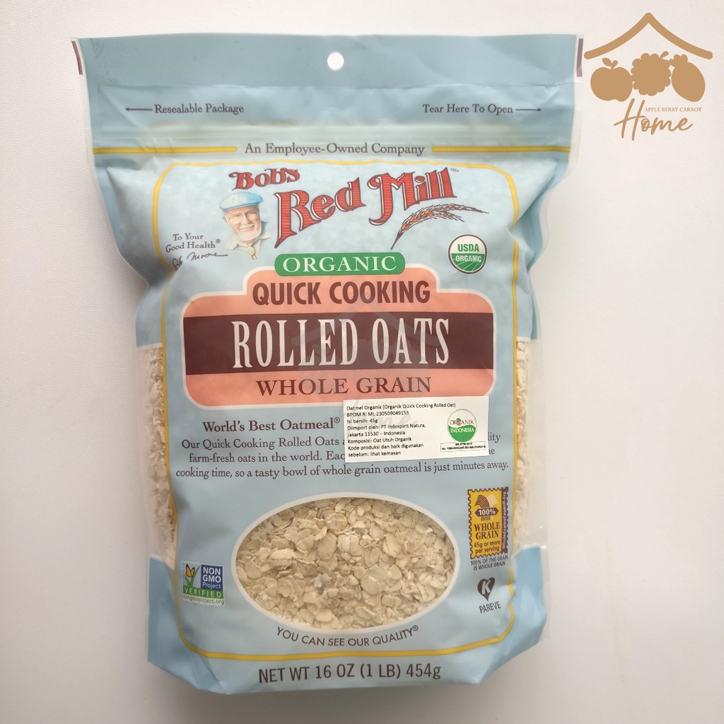 

Bob Red Mill ORGANIC QUICK Cooking Rolled Oats 16 OZ 454g Bob's bobs s