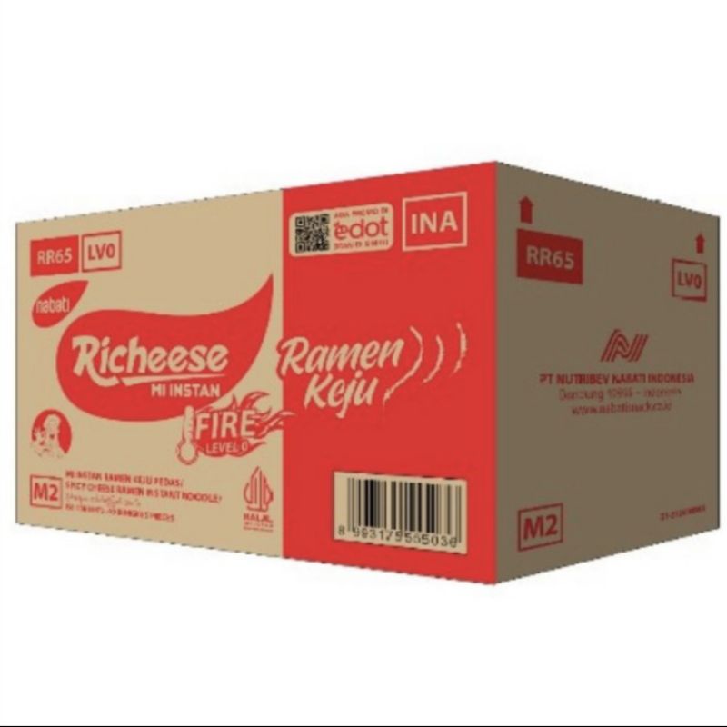 

mie richeese ramen keju kuah 1 dus isi 40 pcs level 0 fire nabati viral