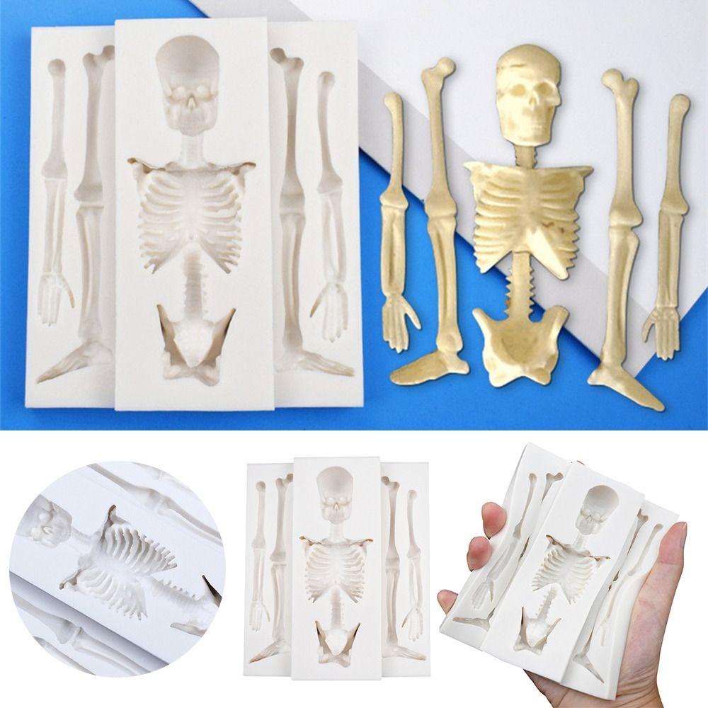 Top Halloween Skeleton Perlengkapan Kue Dekorasi Kue Tengkorak Drip Cetakan Silikon Mold