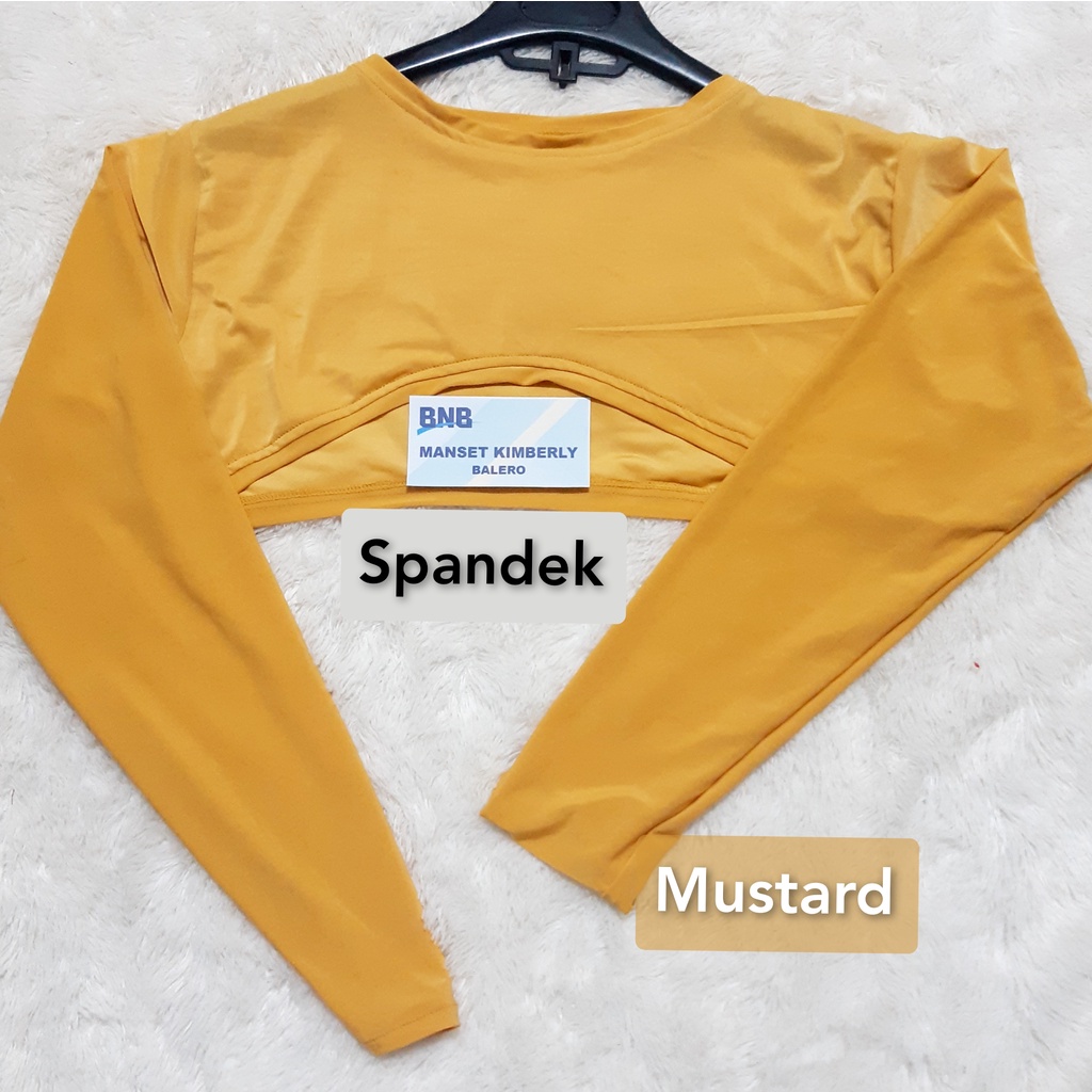 Manset Kimberly Hansock Spandek Jersey Manset Sambung Balero Baju Manset Lengan Panjang Terbaru Size Fit XL Seri Hitam-mustard