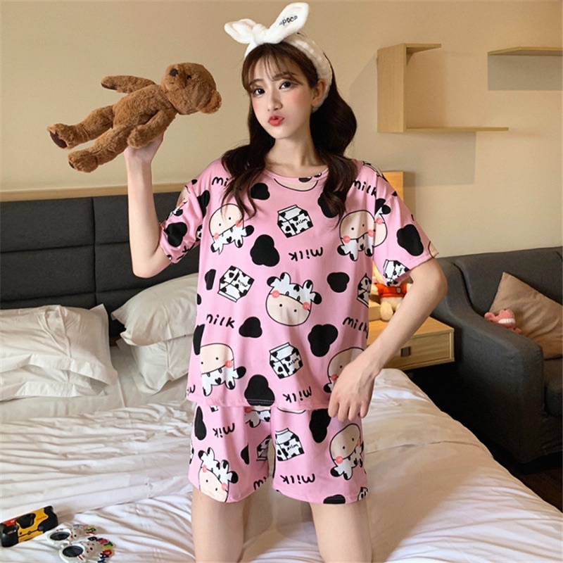 Baju Tidur HotPants Import • HP106 • Kaos Lengan Pendek Celana Pendek • Fashion Wanita