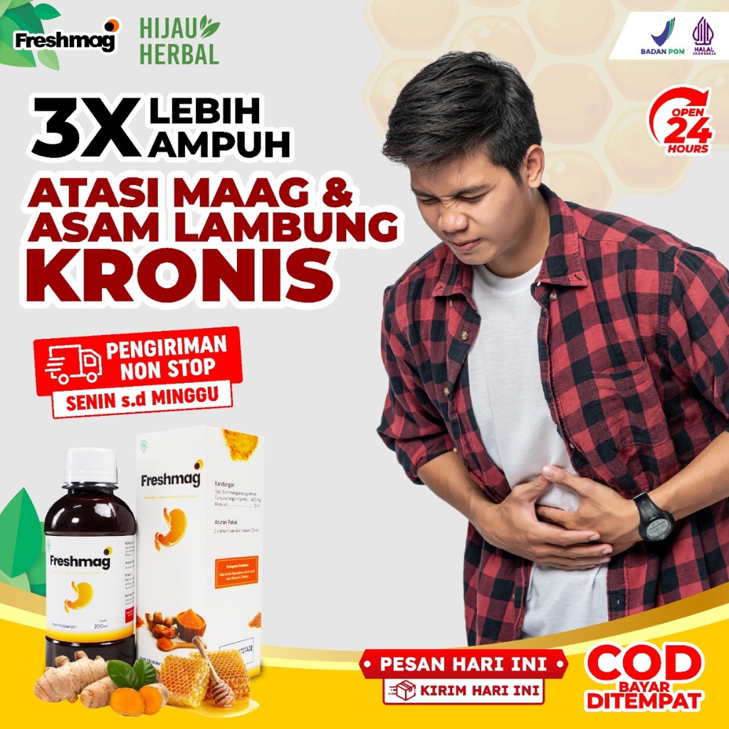 Original Madu Freshmag -  3x Lebih Cepat Atasi Masalah Sakit Lambung Maag Kronis Nyeri Ulu Hati Mual Muntah Tingkatkan Nafsu Makan Lancarkan Organ Pencernaan Isi 200ml Fresh Maag Freshmagh Presmag