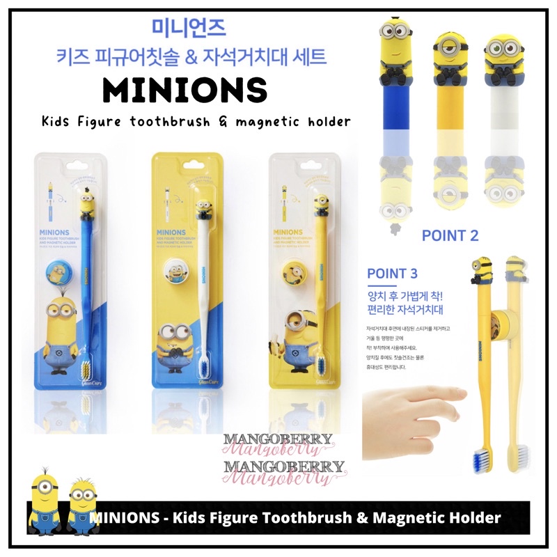 MINIONS - Kids Figure Toothbrush &amp; Magnetic Holder (sikat gigi anak)