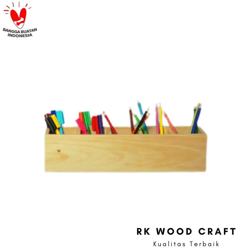 

Wooden Storage Box Tempat Alat Tulis Wadah Pensil
