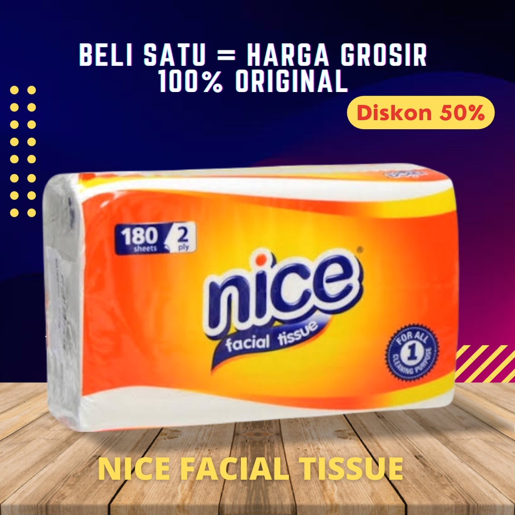 TISU NICE 180 SHEET 2ply - TISSUE NICE FACIAL Harga Grosir