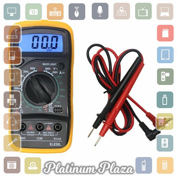 Junejour Mini Digital Multimeter AC/DC Voltage Tester - XL830L - Black`2QM5DE-