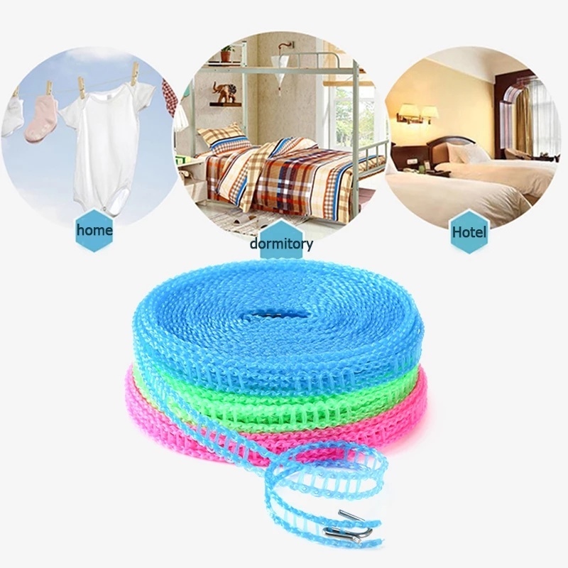 Tali Lanyard Rak Pakaian Portabel Anti Slip Tahan Angin Ukuran 3 / 5M Untuk Travel