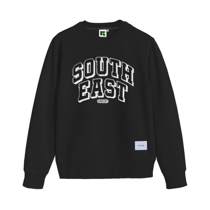 Crewneck SOUTH EAST Black edition motif terbaru keren murah best seller bisa COD