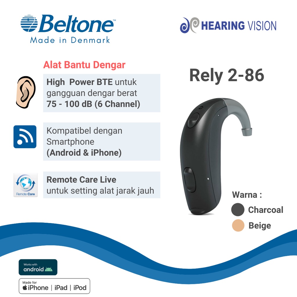 Alat Bantu Pendengaran Beltone - Rely 2 86 High Power (Hearing Aid)