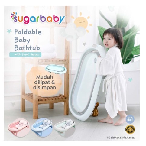 Sugar Baby Foldable Baby Bathtub dengan sensor panas Bak Mandi Bayi Lipat